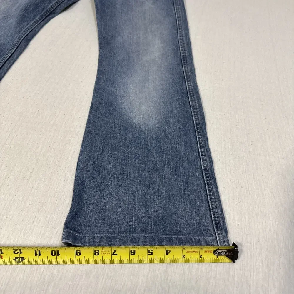Diesel Bootcut Mens 31x30 Blue Jeans Wash Cowboy Western Distressed Italian